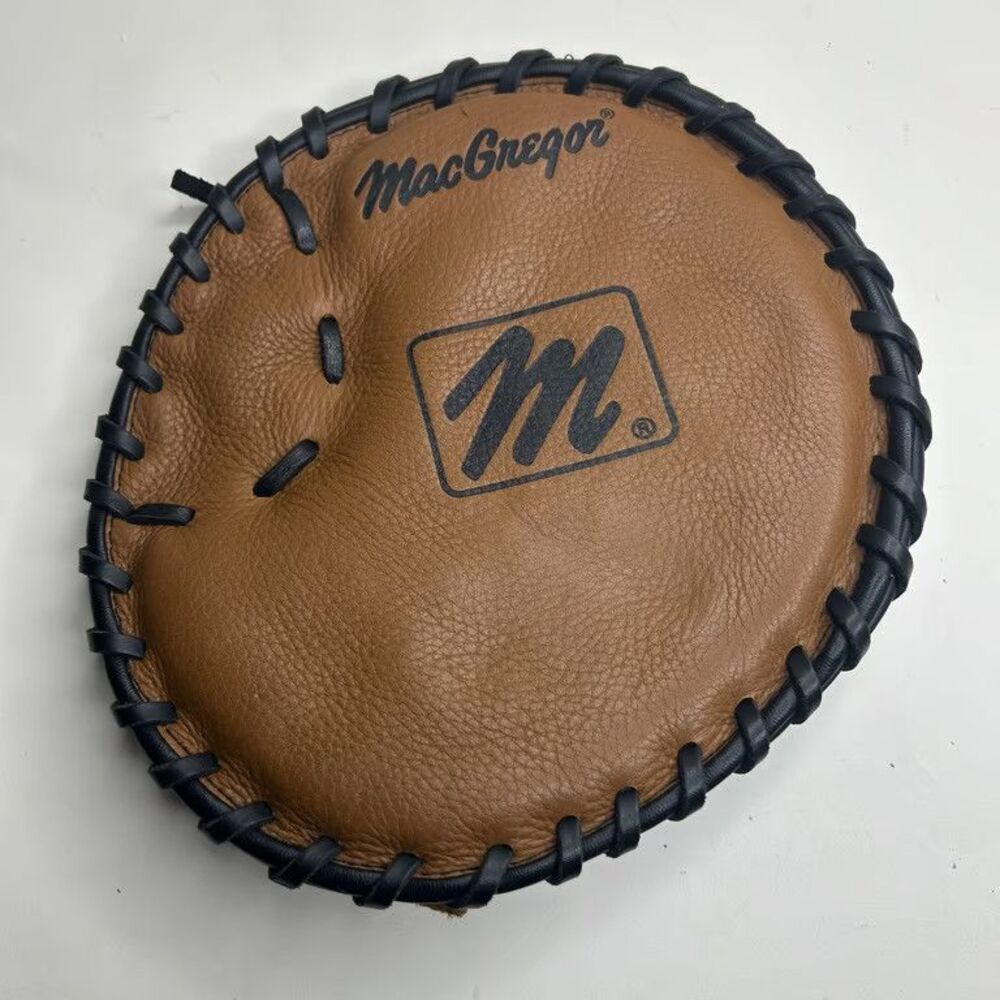 MacGregor Pancake Training Mitt Flat Fielding Glove Infield Trainer Leather